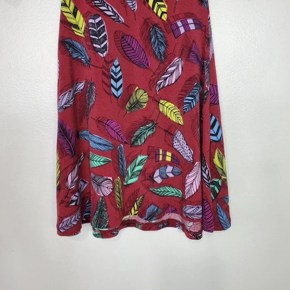 LuLaRoe Girl's Adeline Feather Print Girl's Dress Size 2